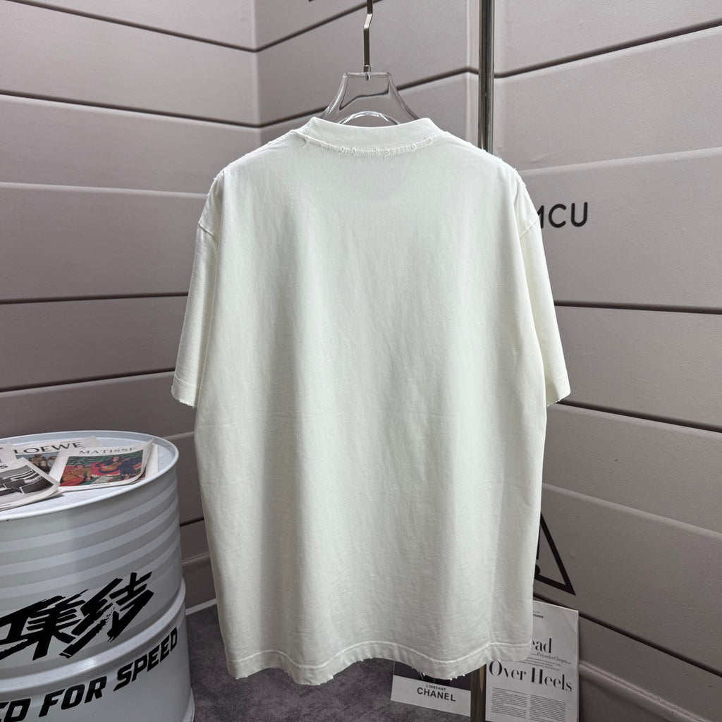 Acne Studios Stockholm 1996 Distressed‑Trim Crew‑Neck Short‑Sleeve T‑Shirt