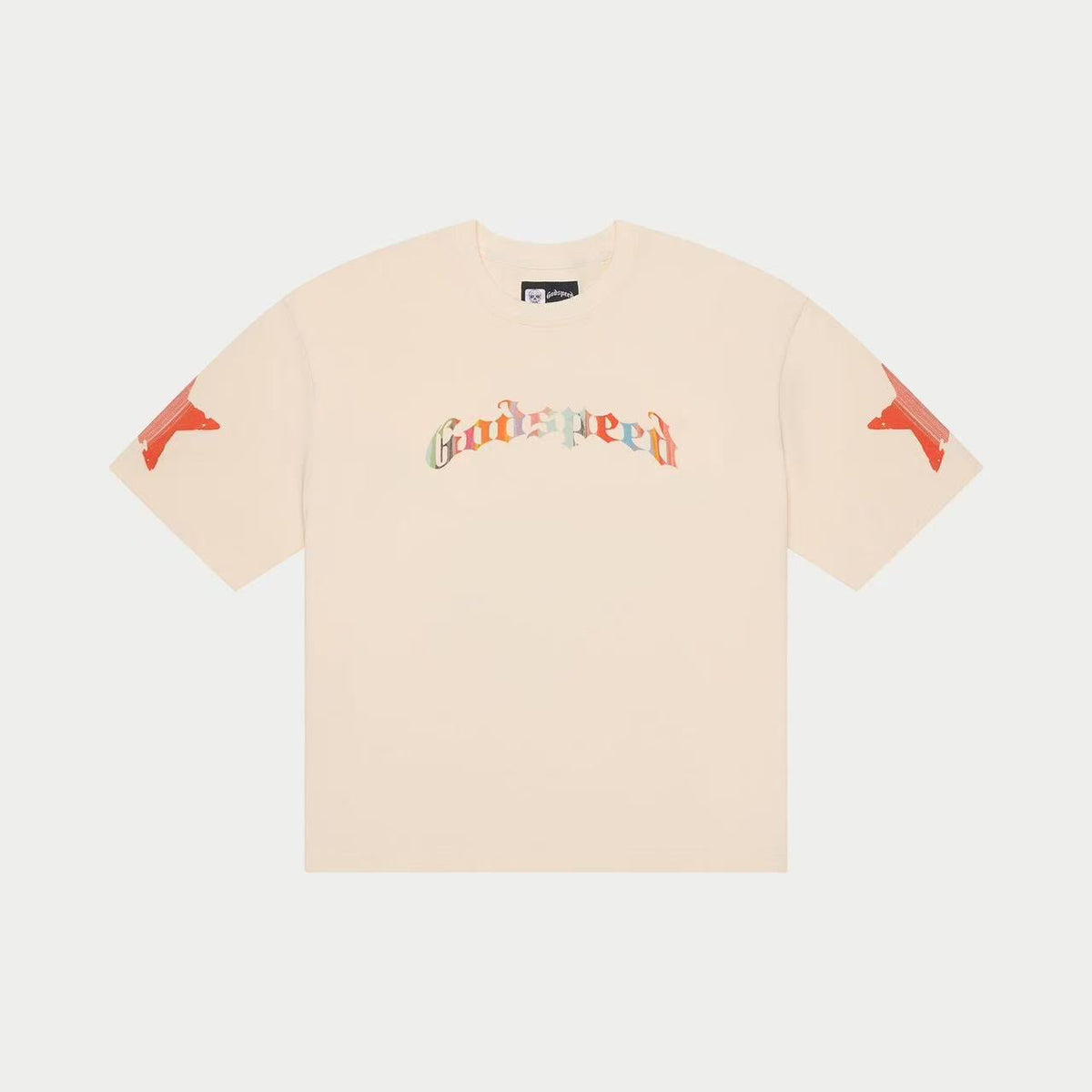 Godspeed Watercolor Skeleton Cowboy Back‑Print Vintage Graphic Tee (Cream)