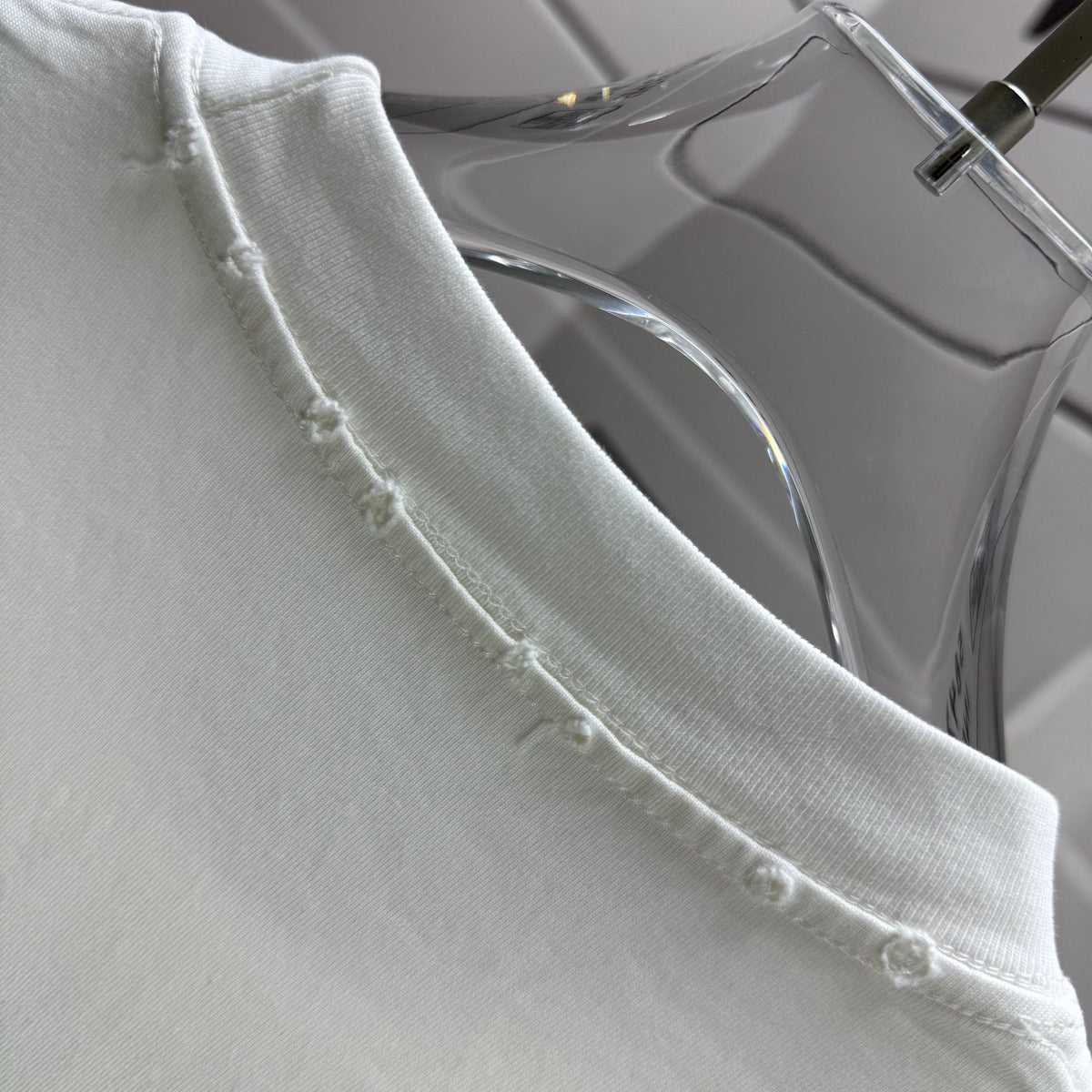 Acne Studios Small Circular Stamp‑Graphic Distressed‑Trim Crew‑Neck Short‑Sleeve T‑Shirt